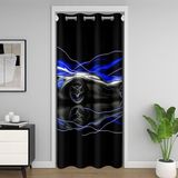 Homemissing Havalı Yarış Araba Kapı Perdesi Gizlilik Mavi Soyut Çizgiler Yatak Odası Oturma Odası için Dolap Örtüsü Ekstrem Spor Odası Bölücü Perde 86x203 cm Çocuklar ve Erkek Çocuklar Gençler için