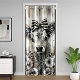 Homemissing Highland İnek Ahşap Kapı Perdesi Kapı için Gizlilik Çiftlik Evi Papatya Gardırop Örtüsü Yatak Odası Oturma Odası Yayla Hayvancılık Oda Bölücü Perde 132 x 213 cm Karartma Karartma