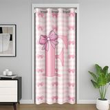 Homemissing İlk F Harfli Kapı Perdesi Kapılar için Gizlilik Pembe Fiyonk Ekose Dolap Örtüsü Prenses Kurdele Oda Bölücü Perde 132 x 203 cm Yatak Odası Oturma Odası Pencere İşlemleri