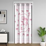 Homemissing İlk Harf Yay B Kapı Perdesi Kapı Geçidi Gizlilik Pembe Fiyonklu Dolap Örtüsü Prenses Monogramlı Oda Bölücü Perde 150x203 cm Yatak Odası Oturma Odası Pencere Uygulamaları