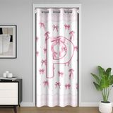 Homemissing İlk Harf Yay P Kapı Perdesi Gizlilik Pembe Kurdele Dolap Örtüsü Yatak Odası Oturma Odası için Prenses Monogram Oda Bölücü Perde 132 x 203 cm Karartma
