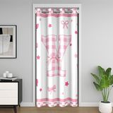 Homemissing İlk Y Harfi Kapı Perdesi Gizlilik Pembe Kurdele Yatak Odası Oturma Odası için Gardırop Örtüsü Kafes Ekose Oda Bölücü Perde 132 x 203 cm Karartma Karartması
