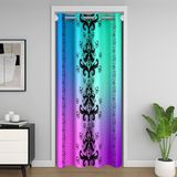 Homemissing Jakarlı Kapı Perdesi Erkek Kız Vinatge Jakarlı Oda Bölücü Perde Kılıfı Siyah Damask %30 -%50 Oda Karartma Perdesi 86x203 cm Exctic Stil Mavi Mor Pencere Uygulamaları