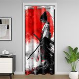Homemissing Japon Samuray Kapı Perdesi Kapı Perdesi Gizlilik Kırmızı Gün Batımı Baskılı Dolap Örtüsü 106 x 203 cm 1 Panel Çocuklar Erkek Kız Çocuklar için Japon Tarzı Oda Bölücü Perde Yatak Odası