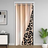 Homemissing Kahverengi Leopar Baskılı Kapı Perdesi Gizlilik Prenses Çita Gardırop Örtüsü Leopar Oda Bölücü Perde 132 x 203 cm Yatak Odası Oturma Odası Pencere Uygulamaları