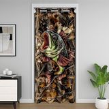 Homemissing Kamuflaj Kapı Kapı Gizlilik Balıkçılık ve Avcılık Yatak Odası Oturma Odası Ağaç Dalı Camo Oda Bölücü 106x213 cm Bas Balık Karartma Desen Ev Dekoru