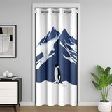 Homemissing Kapı Açma Penceresi için Penguen Kapı Perdesi 132 x 203 cm Siyah Beyaz Penguenler Isı Yalıtımlı Geçici Oda Bölücüler Kış Yaban Hayatı Gardırop Örtüsü Mavi Yatak Odası Oturma Odası