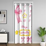 Homemissing Kapı Gizliliği için Aylık Kilometre Taşı Kapı Perdesi, 150 x 203 cm, Pembe Fiyonklu Klozet Örtüsü, Sevimli Koket Fiyonklu Düğüm Odası Bölücü Perde, Temmuz Ayı Yatak Odası Oturma Odası