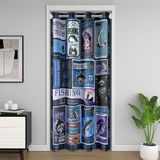 Homemissing Kapı Gizliliği için Balık Kapı Perdesi 86 x 203 cm Vintage Balık Damga Desenli Oda Bölücü Perde Örtüsü Balıkçılık ve Avcılık %30 -% 50 Oda Karartma Perdesi Mavi Pencere Uygulamaları