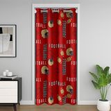 Homemissing Kapı Gizliliği için Futbol Kapı Perdesi 106 x 203 cm 1 Panel Çocuklar San Francisco Oda Bölücü Perde Erkek Kız Amerikan Futbolu Şehir Klozet Kapağı Kırmızı Sarı Rugby Spor Odası Dekoru
