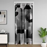Homemissing Kapı Gizliliği için Geometrik Kapı Perdesi Soyut Gri Dolap Örtüsü Çizgili Çizgi Oda Bölücü Perde 106x203cm Modern Sanat Yatak Odası Oturma Odası Lüks Pencere Uygulamaları