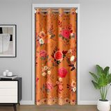 Homemissing Kapı Gizliliği için Gül Kapı Perdesi 132 x 203 cm Çocuklar ve Erkekler Kızlar için Çiçekli Çiçek %30 -%50 Oda Karartma Bahar Bahçe Turuncu Oda Bölücü Perde