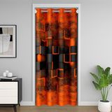 Homemissing Kapı Gizliliği için Ornage Kapı Perdesi 86x203cm Geometrik Oda Bölücü Perde Örtüsü Geometrik Petek %30 -% 50 Oda Karartma Perdeleri Modern Ombre Soyut Sanat Pencere Uygulamaları