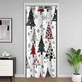 Homemissing Kapı için Noel Kapı Perdesi Gizlilik Noel Ağacı Oda Bölücü Perde Noel Temalı Kar Tanesi Mutlu Yıllar %30-%50 Oda Karartma Perdesi 132 x 203 cm Beyaz Pencere Uygulamaları
