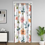 Homemissing Kapı Pencere için Çiçekli Kapı Perdesi 150 x 203 cm Bitki Isı Yalıtımlı Geçici Oda Bölücüler Çiftlik Evi Bahçe Dolap Örtüsü Sevimli Yatak Odası Oturma Odası Pembe Turuncu Mavi Mikrofiber