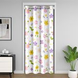 Homemissing Kapı Pencere için Çiçekli Kapı Perdesi 150x203 cm Renkli Çiçek Isı Yalıtımlı Geçici Oda Bölücüler Çiçek Desenli Dolap Örtüsü Kır Çiçeği Yatak Odası Pembe Sarı Mor