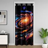 Homemissing Kapı Pencere için Galaxy Kapı Perdesi 132x203cm Dış Mekan Isı Yalıtımlı Geçici Oda Bölücüler 3D Baskılı Uzay Dolap Örtüsü Yatak Odası Oturma Odası Mikrofiber