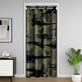 Homemissing Kapı Pencere için Kamuflaj Kapı Perdesi 106x203cm Siyah Yeşil Camo Isı Yalıtımlı Geçici Oda Bölücüler Askeri Stil Dolap Kapağı Soyut Yatak Odası Oturma Odası Mikrofiber