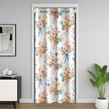 Homemissing Kapı Perdesi Kapı Pencere için 150x203 cm Çiçek Isı Yalıtımlı Geçici Oda Bölücüler Sevimli Dolap Örtüsü Prenses Tarzı Yatak Odası Oturma Odası Bej Turuncu Mikrofiber