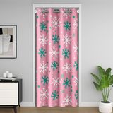 Homemissing Kar Tanesi Kapı Perdesi Giriş Gizliliği için 86x203 cm Mutlu Noeller Oda Bölücü Perde Örtüsü Noel Temalı Kar Mutlu Yıllar Kış %30 -%50 Karartma Karartma Perdesi Pembe Kapı Perdesi