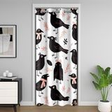 Homemissing Karga %30-%50 Karartma Perdesi 150 x 203 cm Kuzgun Kapı Perdeleri Gizlilik Pembe İlmek Sevimli Fiyonk Siyah Tüyler Kuş Odası Bölücü Perde Rüya Gibi Prenses Kız Gibi Pencere Uygulamaları
