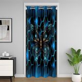 Homemissing Kelebek Kapı Perdesi 106x203 cm Petek %30 -% 50 Oda Karartma Perdesi Geometrik Soyut Ombre Oda Bölücü Perde Örtüsü Altıgen Tema Mavi Pencere Uygulamaları