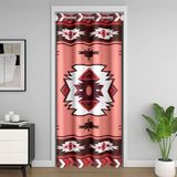 Homemissing Kırmızı Güneybatı Aztek Oda Bölücü Perde Örtüsü 150 x 203 cm Geometrik Vintage Dolap Örtüsü Bohem Kabile Rustik Batı Kapı Perdesi Kapı Gizliliği için %30 - %50 Karartma Tonları