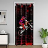 Homemissing Kırmızı mor küp kir bisiklet kapı perdesi kapı pencere için 106x213cm motokros binici baskı termal yalıtımlı geçici oda bölücüler Off-Road macera tasarım dolap kapağı motosiklet