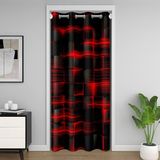 Homemissing Kırmızı Siyah %30 -% 50 Oda Karartma Perdesi 86x203cm Erkek Kız Geometrik Şerit Hatları Kapı Perdesi Kapı Perdesi Oda Bölücü Perde Soyut Modern Pencere Uygulamaları