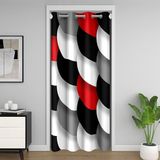 Homemissing Kırmızı Siyah Beyaz Dolap Örtüsü Geometrik Soyut 86x203cm 1 Panel Kapı Perdesi Kapı Gizliliği Çocuklar Erkek Kız Çocukları için Soyut Sanat Odası Bölücü Perde Yatak Odası Oturma Odası