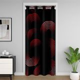 Homemissing Kırmızı ve Siyah Kapı Örtüsü Perde 150x203cm Ombre Daire Yalıtımlı Modern Sanat Kapı Perdesi Kapı Gizliliği için Küçük Çocuk Retro Daire Oda Bölücü Perde Kapağı