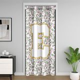 Homemissing Kişiselleştirilmiş İlk E Kapı Perdesi Kapı Gizliliği için Pembe Çiçekli Dolap Örtüsü Sevimli Çiçekler Oda Bölücü Perde 132x213 cm Monogramlı Yatak Odası Oturma Odası Pencere Uygulamaları