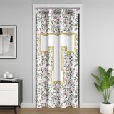 Homemissing Kişiselleştirilmiş İlk T Kapı Perdesi Kapı Gizliliği için Pembe Çiçekli Dolap Örtüsü Sevimli Çiçekler Oda Bölücü Perde 132x203 cm Monogramlı Yatak Odası Oturma Odası Pencere Uygulamaları