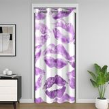Homemissing Kiss Door Kapı Gizlilik Mor Beyaz Dolap Örtüsü Yatak Odası Oturma Odası için Kadınsı Kırmızı Dudaklar Oda Bölücü 132x213 cm Ruj Baskı Karartıcı Karartma Ağız Dekoru Ev Dekoru