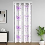 Homemissing Kızlar için Fiyonklu Kapı Perdesi Kapı Perdesi Gizlilik Açık Mor İlmek Dolap Örtüsü Zarif Girly Tasarım Oda Bölücü Perde 132 x 203 cm Yay Düğüm Vurgu Yatak Odası Oturma Odası Sevimli