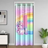 Homemissing Kızlar için Unicorn Kapı Kapı Gizlilik Mektubu 'L' Baskılı Dolap Örtüsü Yatak Odası Oturma Odası ve Rüya Gibi At Dekoru Oda Bölücü 132 x 213 cm Gökkuşağı Karartma Renkli Ev Dekoru