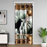 Homemissing Kurt Kapı Perdesi Gizlilik Rustik Yazlık Ülke Gardırop Örtüsü Çiftlik Evi Doğa Vahşi Yaşam Oda Bölücü Perde 150 x 203 cm Dağ Yatak Odası Oturma Odası Pencere Uygulamaları