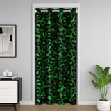 Homemissing Leopar Baskı Kapı Perdesi Gizlilik Soyut Çita Gardırop Örtüsü Afrika Safari Hayvan Oda Bölücü Perde 106 x 203 cm Geometrik Modern Oturma Odası Yeşil