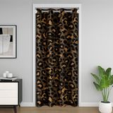 Homemissing Leopar Baskılı Kapı Perdesi Kapı Perdesi 106x213 cm Soyut Çita Isı Yalıtımlı Geçici Oda Bölücüler Afrika Safari Hayvan Klozet Örtüsü Geometrik Modern Kahverengi Siyah Sarı