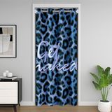 Homemissing Leopar Baskılı Kapı Perdesi Kapı Perdesi 132x213 cm Komik Sözler Isı Yalıtımlı Geçici Oda Bölücüler Mavi Siyah Dolap Örtüsü Çita Yatak Odası Oturma Odası Mikrofiber