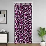 Homemissing Leopar Baskılı Kapı Perdesi Kapı Perdesi 132x213 cm Mor Siyah Isı Yalıtımlı Geçici Oda Bölücüler Çita Klozet Örtüsü Hayvan Yatak Odası Oturma Odası Safari Mikrofiber