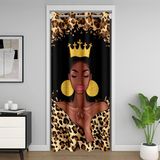 Homemissing Leopar Baskılı Oda Bölücü Perde Örtüsü Afrika Siyahı %30 -%50 Oda Karartması Karartma Yalıtımlı Termal Perde Çita Baskılı Kapı Perdesi Kapı Geçidi Gizlilik için 86x203 cm Hayvan Baskısı
