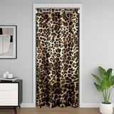 Homemissing Leopar Kapı Perdesi Kapı Perdesi Kahverengi Sarı Dolap Örtüsü Yatak Odası Oturma Odası için Hayvan Baskılı Oda Bölücü Perde 150 x 203 cm Çita Karartma Safari Ev Dekoru