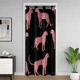 Homemissing Leopar Kapı Perdesi Pencere 106 x 203 cm Çita Baskı Isı Yalıtımlı Geçici Oda Bölücüler Yaban Hayatı Gardırop Örtüsü Safari Yatak Odası Oturma Odası Siyah Mikrofiber