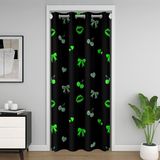 Homemissing Leopar Yay Kapı Perdesi Gizlilik Çita Fiyonk Gardırop Örtüsü Kawaii Kiraz Oda Bölücü Perde 86 x 203 cm Öpücük Baskı Yatak Odası Oturma Odası Yeşil Pencere Uygulamaları
