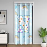 Homemissing Mavi Gökkuşağı Kapı Perdesi Kapı Perdesi Gizlilik Yıldız Ay Baskılı Dolap Örtüsü Kişiselleştirilmiş Mektup N Oda Bölücü Perde 86x203 cm Renkli Aşk Kalp Yatak Odası Oturma Odası Pencere