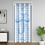 Homemissing Mavi Kurdele Ekose Kapı Perdesi Kapı Açılışı Gizlilik Başlangıç Harfi J Dolap Örtüsü Prenses Kafes Kurdele Oda Bölücü Perde 150 x 203 cm Yatak Odası Oturma Odası Pencere İşlemleri