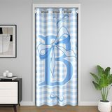Homemissing Mavi Kurdele Kapı Perdesi Pencere 106 x 213 cm Ekose İlk Harf B Isı Yalıtımlı Geçici Oda Bölücüler Prenses Yay Gardırop Örtüsü Yatak Odası Oturma Odası Mikrofiber