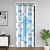 Homemissing Mavi Sevimli Fiyonklu Kapı Perdesi Kapı Gizliliği için Sevimli Çiçek Dolap Örtüsü Kişiselleştirilmiş Mektup J Oda Bölücü Perde 106x203 cm Mavi Kare Kafes Yatak Odası Oturma Odası Pencere