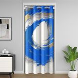Homemissing Mavi ve Beyaz Soyut Dolap Örtüsü Modern Soyut Sanat 132x203cm 1 Panel Kapı Perdesi Gizlilik Çocuklar Erkek Kız Çocuklar için Geometrik Minimalist Oda Bölücü Perde Yatak Odası Oturma Odası